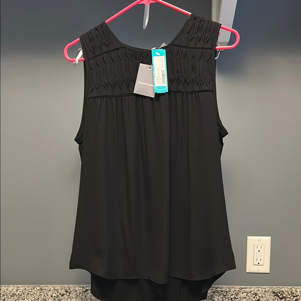 Daniel Rainn Black Smocked Tank Top